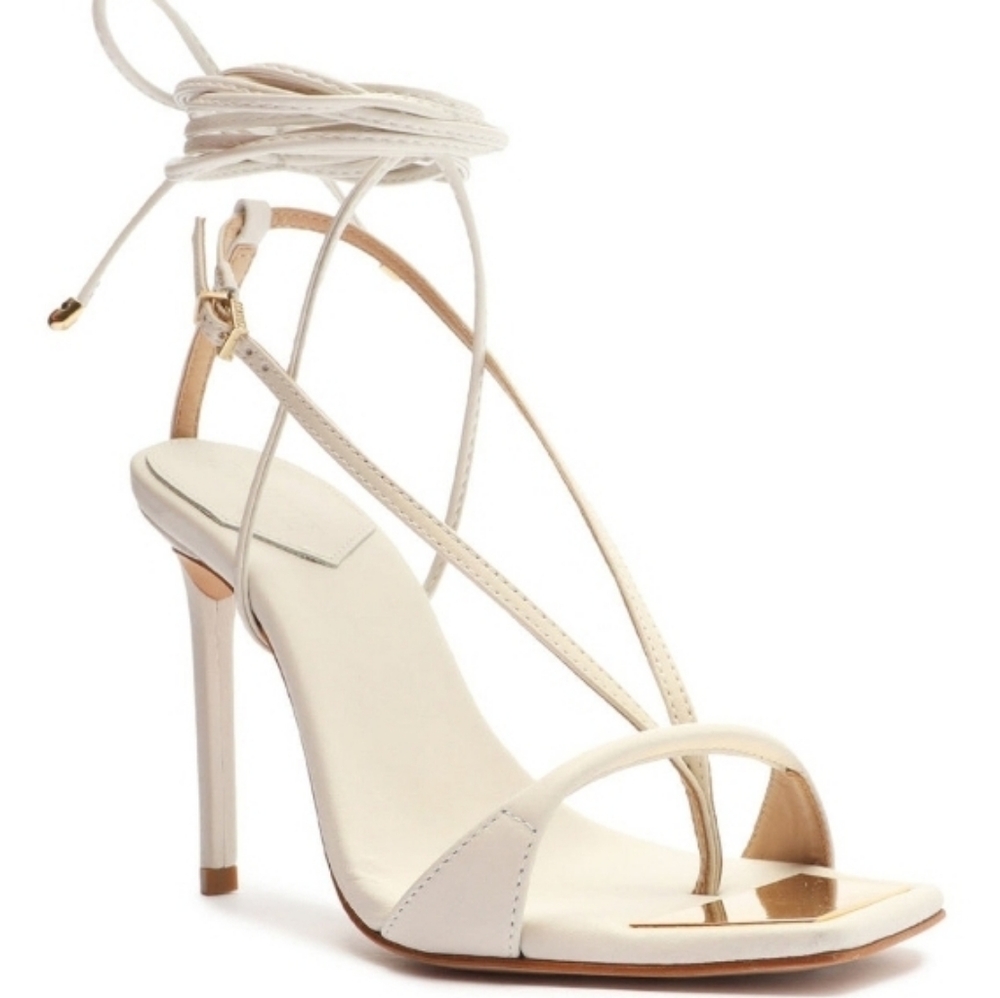 New Schutz Leather Open Toe Heels Sz. 8.5